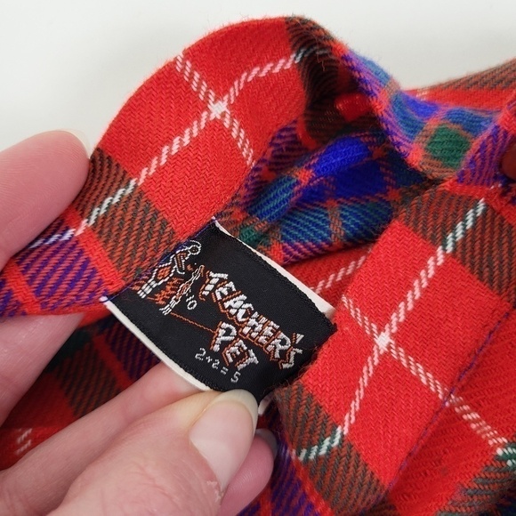 Free With Purchase - 80's bright tartan skirt knee length fluorescent plaid - Picture 2 of 12